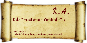Kürschner András névjegykártya